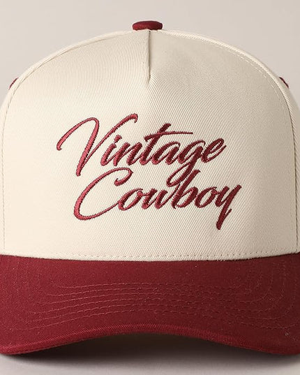 MIRMARU Two-Tone Vintage Canvas Trucker Hats for Men & Women, Adjustable Size Baseball Caps with Trendy Embroidered Design