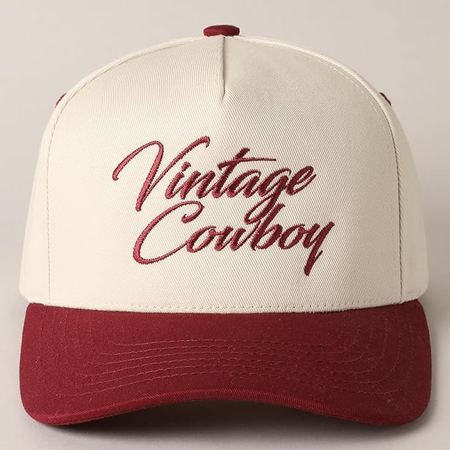 MIRMARU Two-Tone Vintage Canvas Trucker Hats for Men & Women, Adjustable Size Baseball Caps with Trendy Embroidered Design