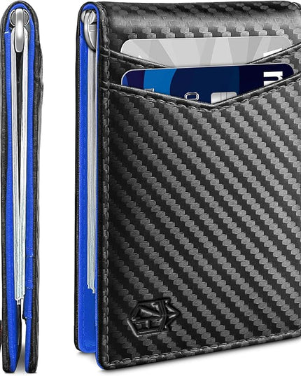 Zitahli Wallet for Men-6 Slots ID Window-Mens Wallets-Slim Wallet Classic Spring Money Clip RFID Blocking-Gift for Men
