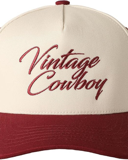 MIRMARU Two-Tone Vintage Canvas Trucker Hats for Men & Women, Adjustable Size Baseball Caps with Trendy Embroidered Design