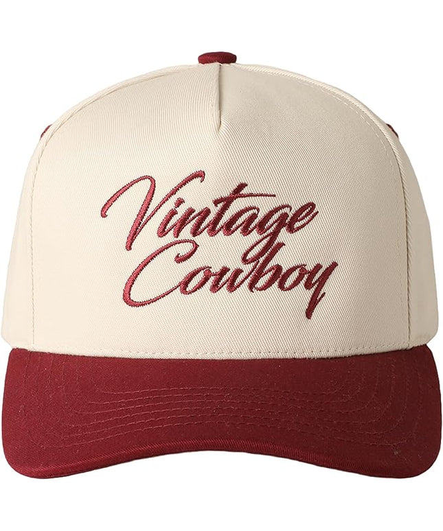 MIRMARU Two-Tone Vintage Canvas Trucker Hats for Men & Women, Adjustable Size Baseball Caps with Trendy Embroidered Design