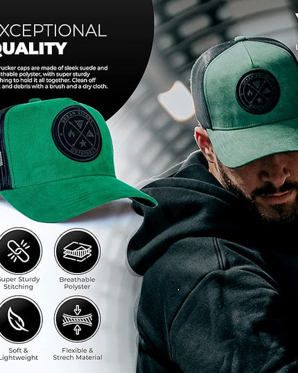 Urban Effort Mesh Back Cap - for Men and Women Baseball Hat 5-Panel Trucker Hat - Great Snapback Closure for Hunting & Hiking