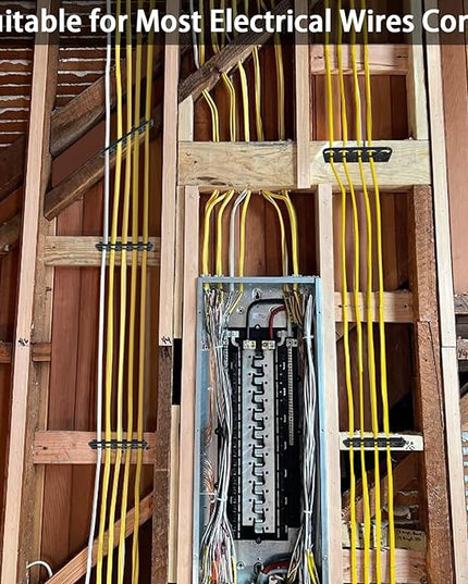 12Pack Cable Chase Wire Bracket,Cable Chase Bracket Support Organizer for NMB,Wire Stackers Keep Electrical Cord Tidy Clean&Save Time Space Labor,1" with 10-Hole Design