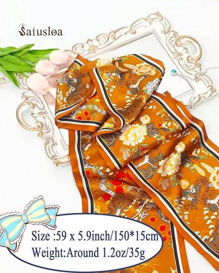 Purse Scarf For Handbags Head Scarves For Women's Hair Bags Scarfs Long Skinny Scarves Fashion Silky
