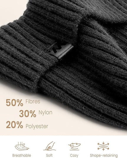 Winter Beanie Hat for Men & Women, Fleece Lined Thermal Knit Hat Ski Beanie Skull Cap Cuffed Cap for Cold Weather