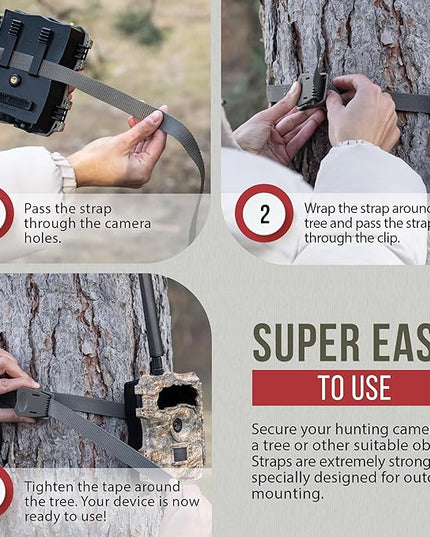 The...Cam Quick Camera Holder EasyStrap-3, Premium 3 Pack Trail Camera Straps,Game Camera Strap,Tree Belts,Durable Nylon Fiber,Hunting Gifts for Men, Hunting Utility Strap for Hanging Trail Cameras