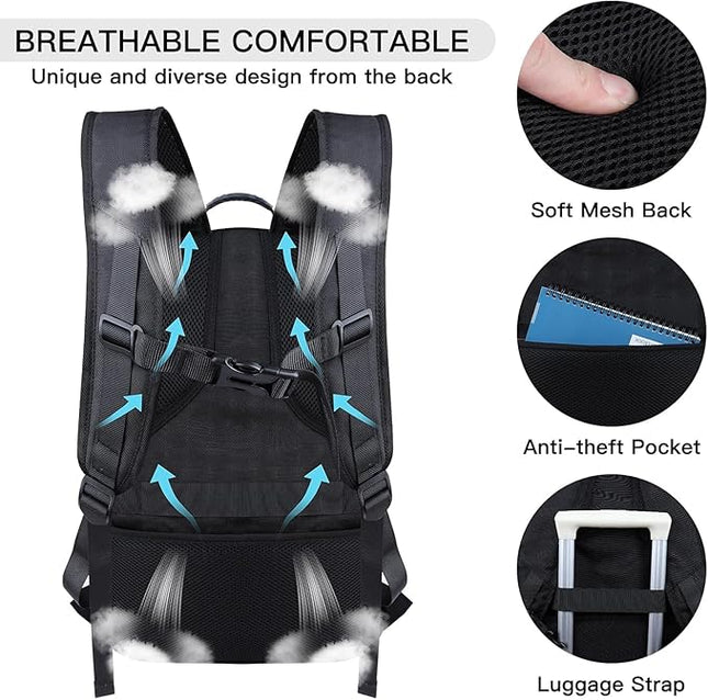 Travel Laptop Backpack, 18.4 Inch Laptop Backpacks for Men Women with USB Port, 55L Anti Theft Water Resistant College Bussiness TSA Airline Approved Work Computer Backpack, Dark Blue