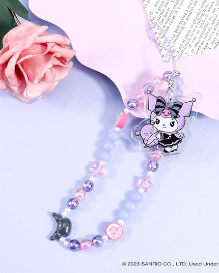 iFace Hello Kitty and Friends Beaded Wristlet Universal Phone Charm Strap - Cute Wrist Chain Lanyard Aesthetic Decor Strap for Cell Phone Camera Keys AirPods Keychains