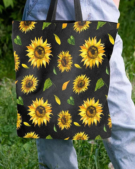 AUSVKAI Canvas Tote Bag Aesthetic for Women, Cute Reusable Cloth Cotton Bags for College Shopping Beach Grocery Trendy Gifts