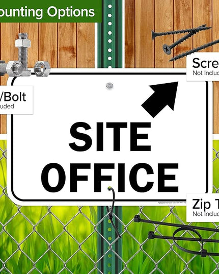 Site Office Up Right Arrow Sign, 12x18 Inches, Rust Free .063 Aluminum, Fade Resistant, Made in USA by My Sign Center