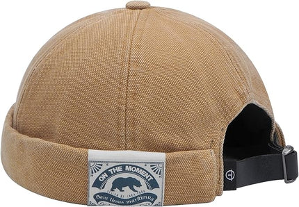 Croogo Denim Docker Hat Fashion Brimless Beanie Hat Retro Worker Skull Cap Rolled Cuff Sailor Cap Hip Hop Dancing Watch Cap
