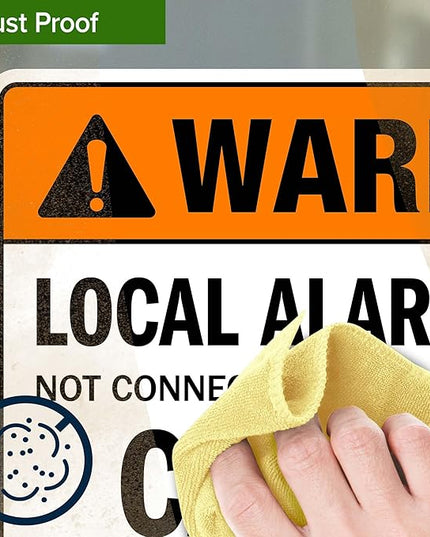 Warning Local Alarm Only Not Connected To Fire Department Call 911 Sign, 10x7 Inches, 4 Mil Vinyl Decal Stickers Weather Resistant, Made in USA by My Sign Center
