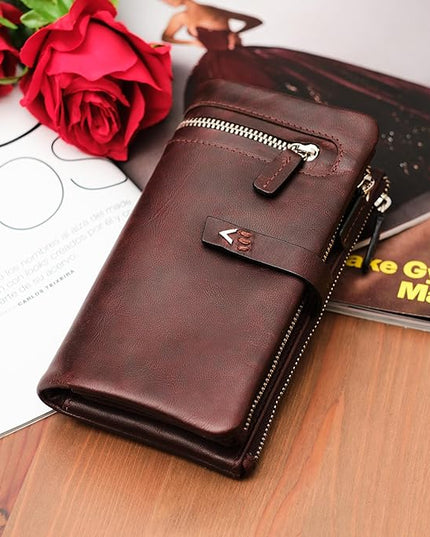 Lavalen Leather Purses for Women - Elegant Ladies Purse - RFID Wallet for Women - Leather Handcrafted Ladies Wallet - Small & Colourful with Coin Pocket & Cards - For daily Use - Box for Gift.