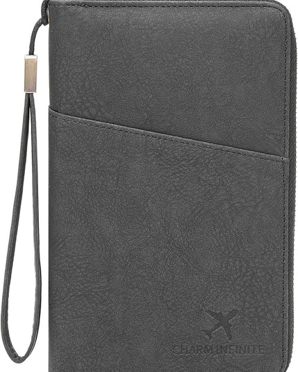Family Passport Holder Wallet RFID Blocking Zippered Passport Wallet,Women and Men Travel Wallet Ladies Passport Cover