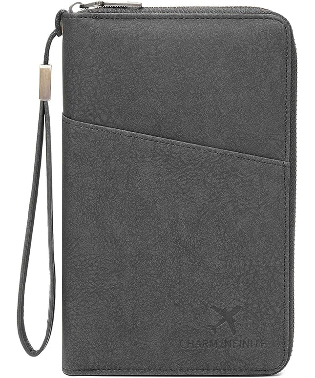 Family Passport Holder Wallet RFID Blocking Zippered Passport Wallet,Women and Men Travel Wallet Ladies Passport Cover