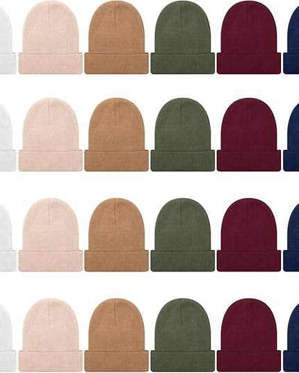 Winter Beanie Hats Bulk for Men Women Beanie Cap for Donation Cozy Knitted Cuffed Skull Cap Gift Soft Ski Hat