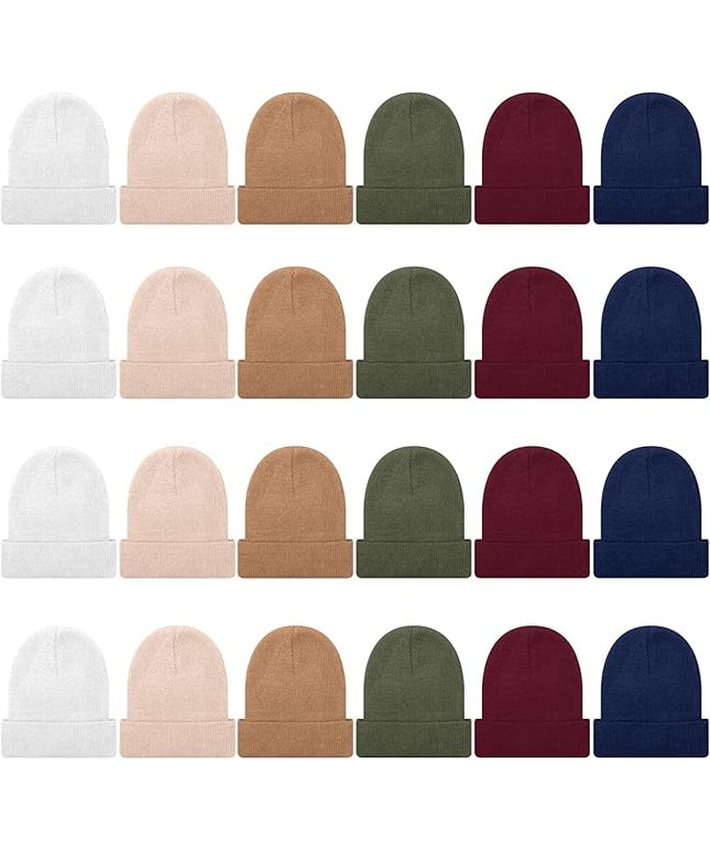 Winter Beanie Hats Bulk for Men Women Beanie Cap for Donation Cozy Knitted Cuffed Skull Cap Gift Soft Ski Hat