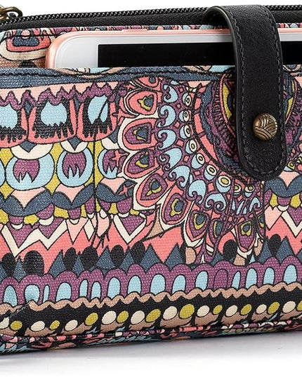 Sakroots Artist Circle Smartphone Crossbody in Coated Canvas, Detachable Wristlet Strap