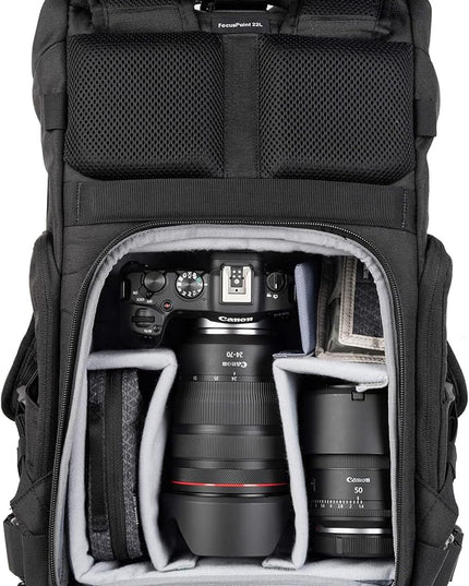 Think Tank FocusPoint 22L RollTop Camera Backpack - Greenway: Expandable Travel & Camera Backpack with Laptop Sleeve, Quick Side and Back Access, Rain Cover – Versatile Photography & Travel Bag