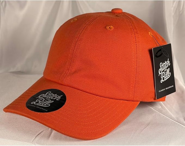 Stitch and Bill Mens Athletic Deep-Crown Baseball Cap 100% Soft Cotton Unstructured Dad Hat Outdoors Adjustable