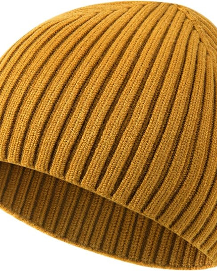 choshion Wool Knit Fisherman Beanie Hat for Men Women,Cuffless Warm Short Cuff Beanies Toboggan Ski Hats Winter Skull Cap