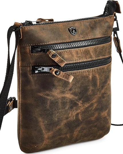 Crossbody Sling Bag for Women Small Real Leather Purse Vintage Travel Crossover Shoulder Bag Handmade