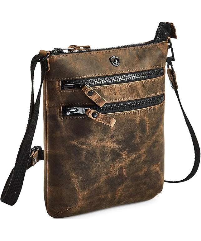 Crossbody Sling Bag for Women Small Real Leather Purse Vintage Travel Crossover Shoulder Bag Handmade