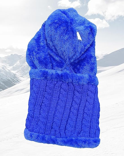 HUAMULAN Women Winter Beanie Hats One Piece Fleece Lined Knit Balaclavas Mask Set Skull Neck Circle Scarf Ski Snow Hat Pompom