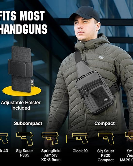 M-Tac CCW Sling Bag for Men & Women - EDC Shoulder Bag Tactical - Crossbody Concealed Carry Bag - Mens Chest Pack