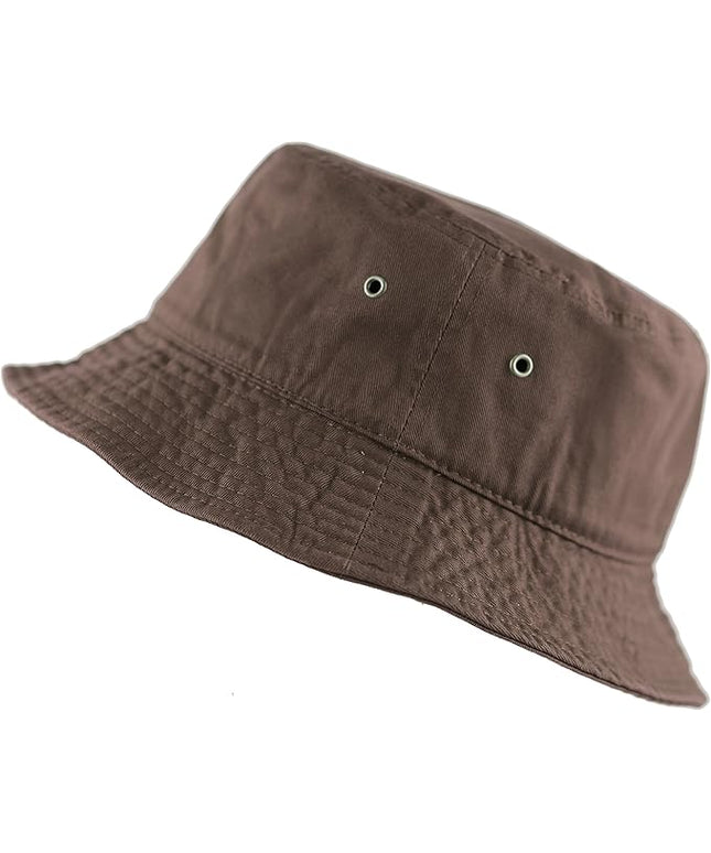 The Hat Depot Bucket Hat - Unisex 100% Cotton & Denim UPF 50 Packable Summer Travel Beach Sun Hat