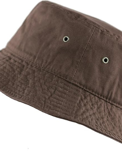 The Hat Depot Bucket Hat - Unisex 100% Cotton & Denim UPF 50 Packable Summer Travel Beach Sun Hat