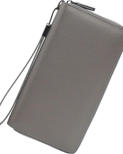 Bveyzi Women RFID Blocking Wallet Leather Zip Around Phone Clutch Large Capacity Ladies Travel Purse Wristlet | RFID Blocking, Zip Around, Large Capacity
