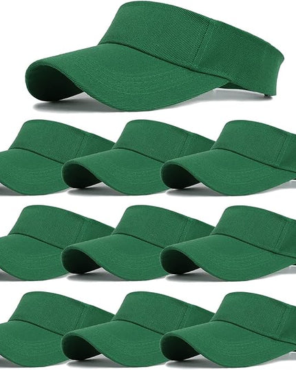 10 Pack Men Women Sun Visor Adjustable UV Protection Blank Sun Visor Hats Caps for Beach Pool Golf Tennis Sports