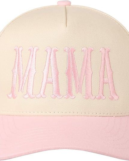 MIRMARU Two-Tone Vintage Canvas Trucker Hats for Men & Women, Adjustable Size Baseball Caps with Trendy Embroidered Design