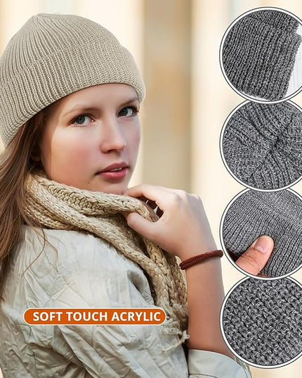 SATINIOR Trawler Beanie Watch Hat Roll-up Edge Skullcap Fisherman Beanie for Women Men