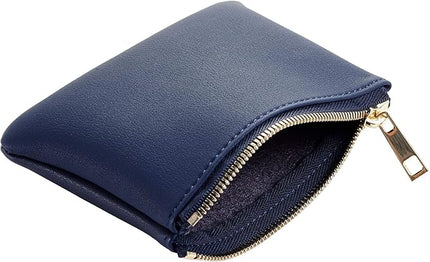 Chelmon Vegan Leather Coin Purse Pouch Change Purse With Zipper For Men Women
