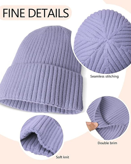HiRui Knit Beanie for Men Women Kids, Winter Hats Warm Classic Daily Skull Caps