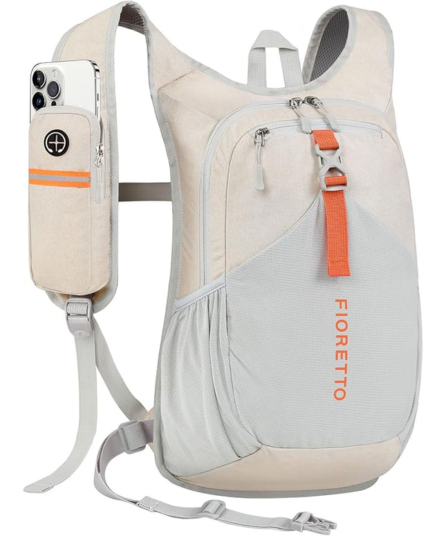 FIORETTO 20L Hiking Backpack for Women Men Mini Packable Backpack Lightweight Small Daypack for Camping Travel Outdoor, Beige