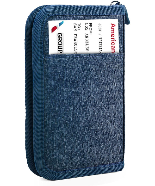 Single Passport Holder for Travel, RFID Travel Document Organizer for Women Waterproof Passport Wallet Men Portable Case for Cards, Boarding Pass, ID, Money, Tickets with Zipper