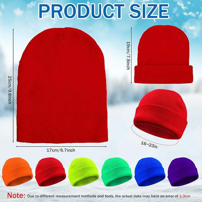 Yahenda 48 Pack Knit Beanies Hats Winter Beanie Hats Warm Knitted Cuffed Skull Cozy Cap for Men Women Unisex