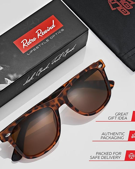 Retro Rewind Polarized Sunglasses for Men and Women - UV Protection Classic Sun Glasses