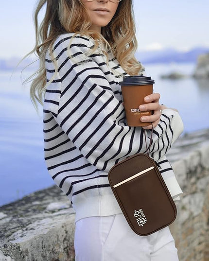 Travel Cable Organizer Bag Pouch Electronic Accessories Carry Case Portable Waterproof All-in-One Storage Bag for Cable,Charger, Phone, Hard Drive，SD Card-Coffee