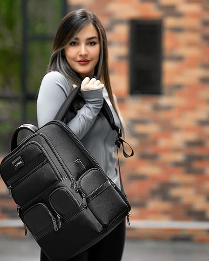 Laptop Business Backpack for Men & Women, Work Backpack Fits 15.6 Inch, Premium Quality Travel Bag with USB Charging Port, Water-Resistant, Durable Ballistic Nylon, Bookbag with Multiple Pockets