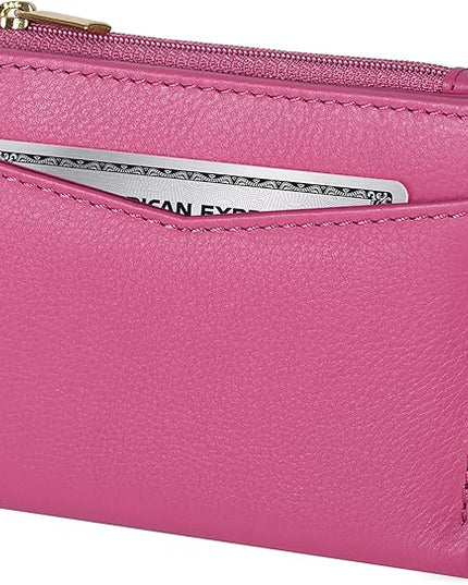 Oak Leathers Leather Wallet For Women - Small RFID Coin Purse Credit Card & ID Holder for Ladies, Gift for Women's, Bifold Wallets (Nappa Pink)
