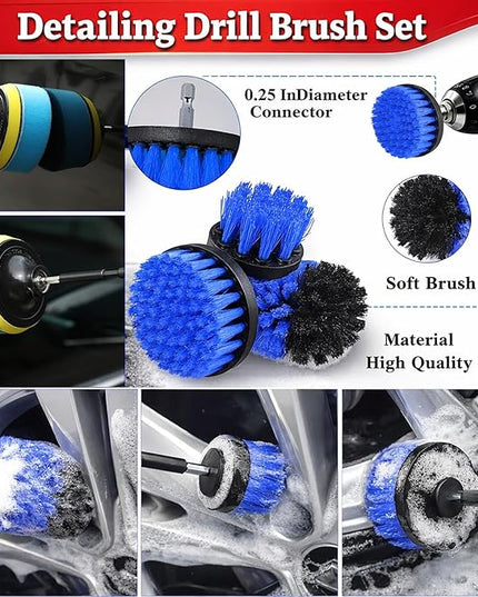 GASLIKE 63PCS Car Wash Cleaning Kit,Car Wash Brush with Long Handle,Car Detailing Kit with Foam Gun,Car Cleaning Supplies,Handheld Vacuum, Car Detailing Kit (63PCS)