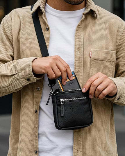 Buffway Slim Minimalist Front Pocket RFID Blocking Leather Wallets for Men and Women - Alaska Black