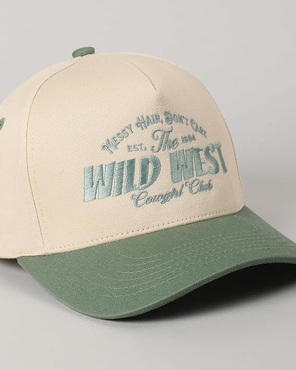 MIRMARU Two-Tone Vintage Canvas Trucker Hats for Men & Women, Adjustable Size Baseball Caps with Trendy Embroidered Design