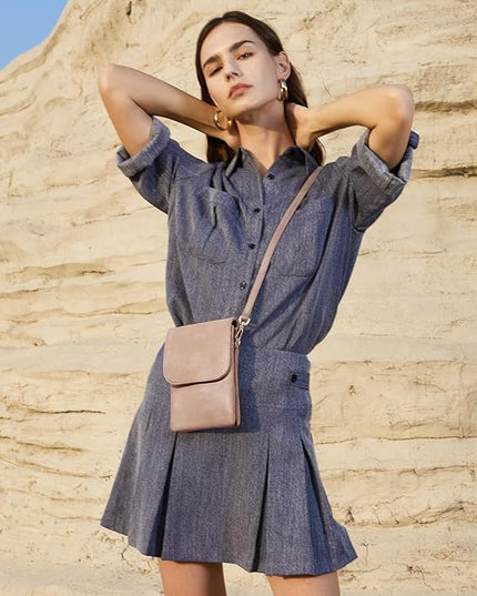 BOSTANTEN Vegan Leather Small Crossbody Bags for Women Designer Cell Phone Bag Wallet Purses Adjustable Strap