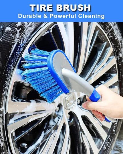 12Pcs Wheel Brush Kit for Cleaning Wheel and Tire, Wheel and Rim Brush, Car Detailing Brushes, Tire Brush, Bendable & Durable Car Wheel Rim Cleaner Brush Set,Car Detailing Cleaning Brush Supplies Kit