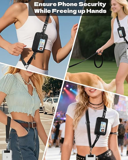 TiMOVO Clip and Go Phone Strap Crossbody with Detachable Wallet, RFID Blocking, Adjustable Anti-Theft Phone Lanyard